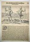 (AMERICAN INDIANS--PRINTS.) Bry, Theodor de. Group of 5 American Indian plates from de Bry.